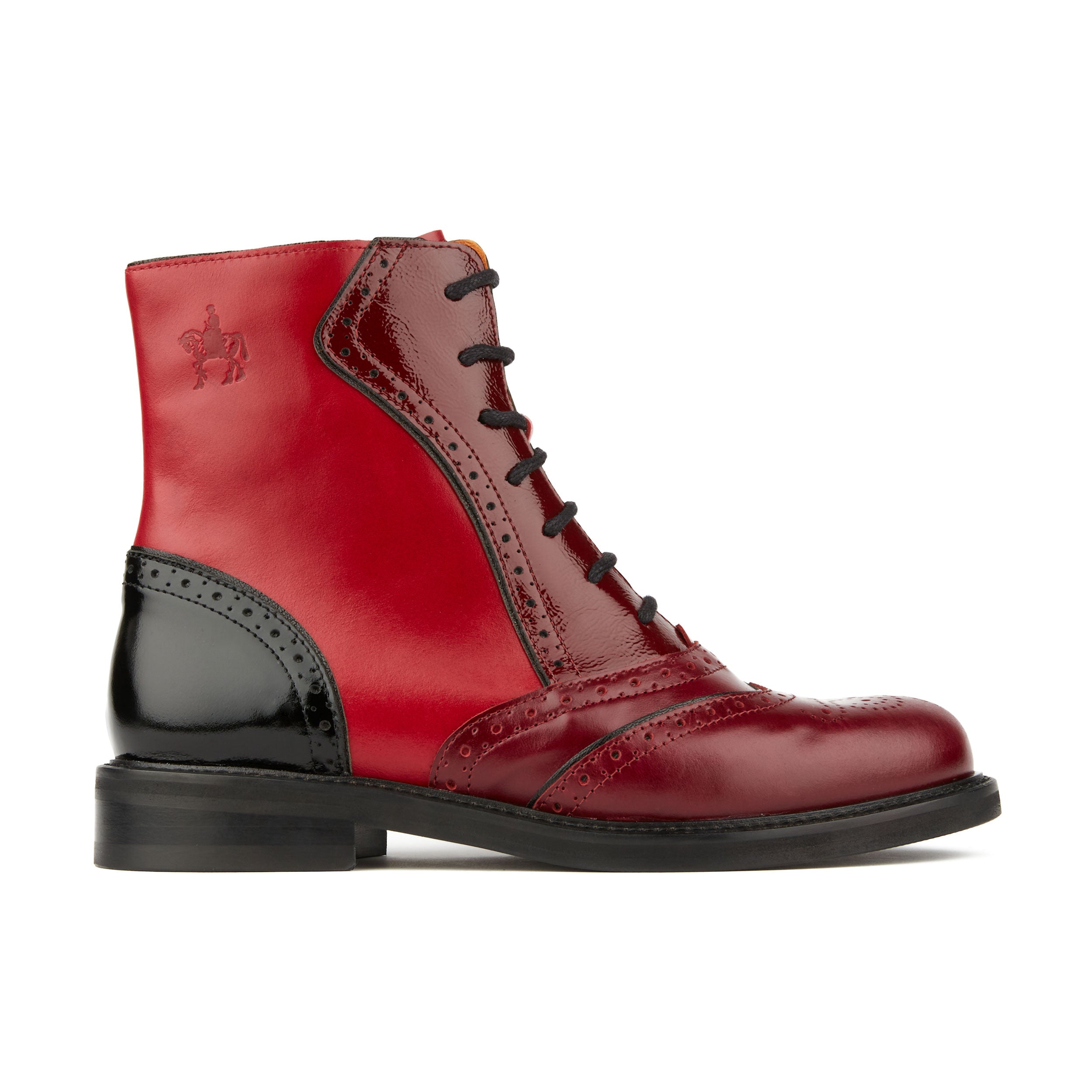 Brick Lane Boots - Red & Claret & Black