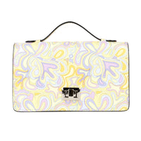Envy - Pastel Multi - Women's leather flap clutch bag with strap