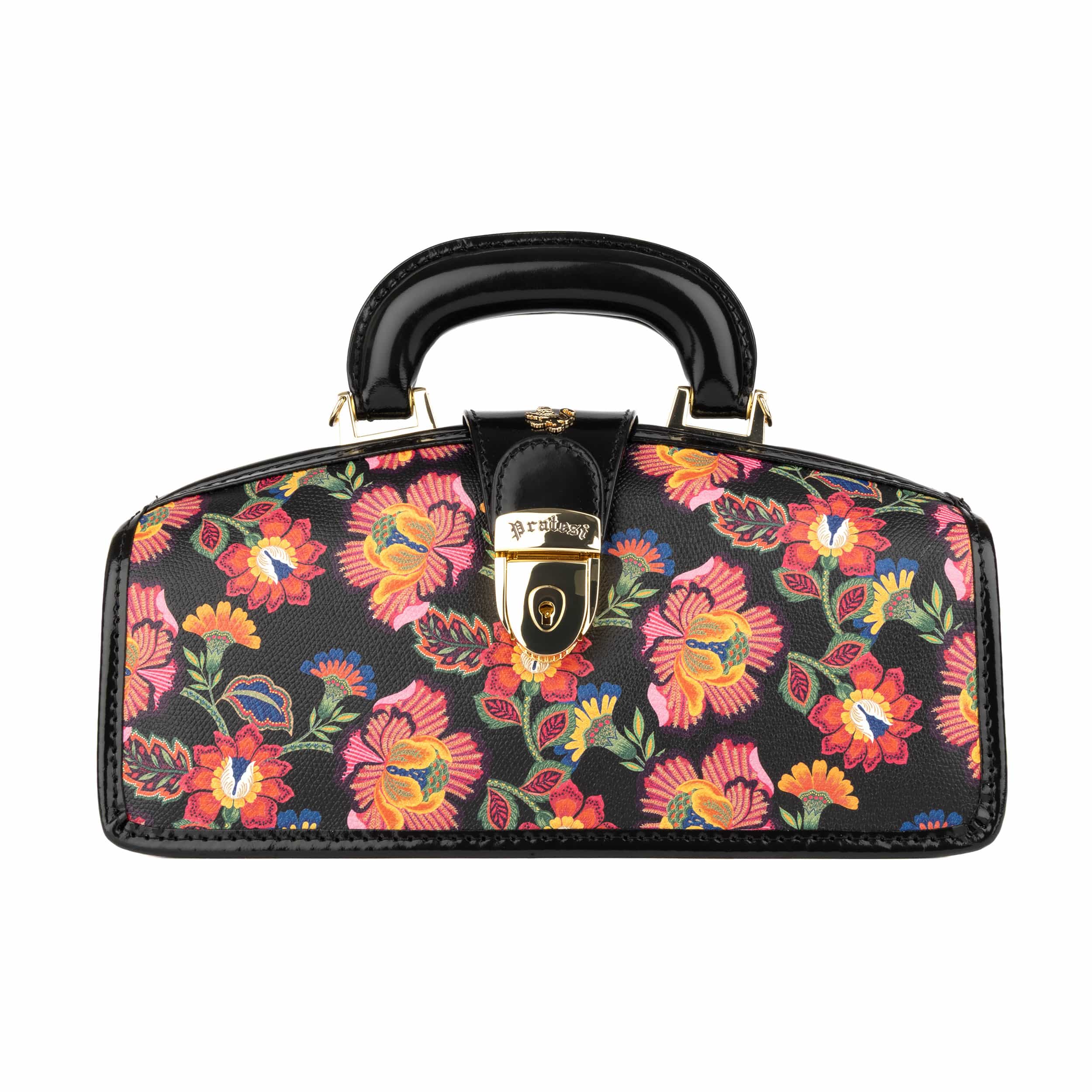 Gazelle - Red Flowers - Women’s patent leather top handle & crossbody bag