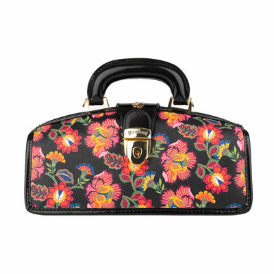 Gazelle - Red Flowers - Women’s patent leather top handle & crossbody bag