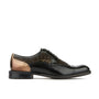 Orlando - Black Gold - Men's toe cap leather dressy lace up with brogue detailing