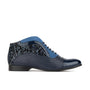 Jasmine - Navy Multi- Women's mixed blue leather oxford boot in brogue styling