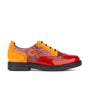The Artist - Red & Orange - Women's leather lace-up shoe with brogue detailing