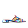 South Beach - Pink Jungle - Women's fully leather lined sliders in vibrant colours