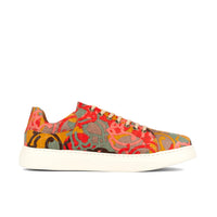 Sun City - Multi Print - Men's white sole trainer in eye catching soft leather