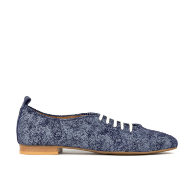Skyline - Denim - Women's Suede & Denim Lace Up Ballet Pump