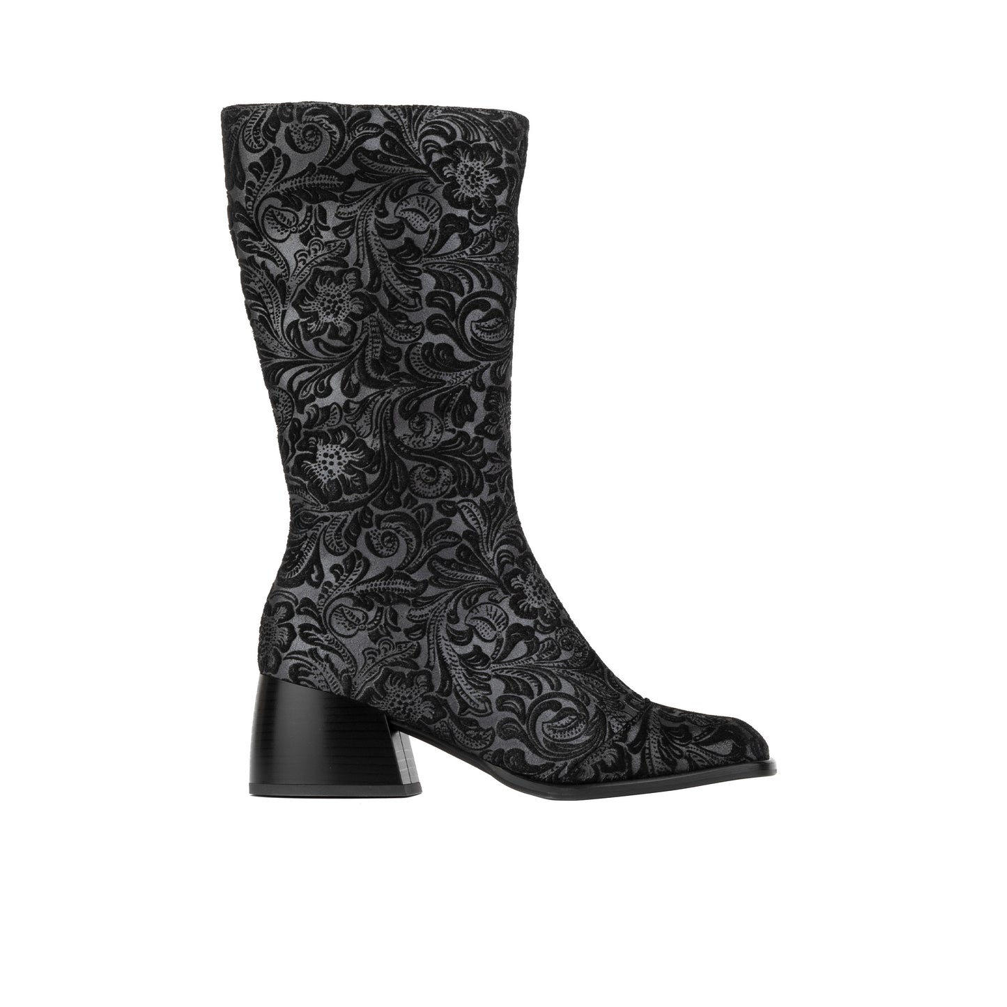 Leticia - Black Floral Emboss