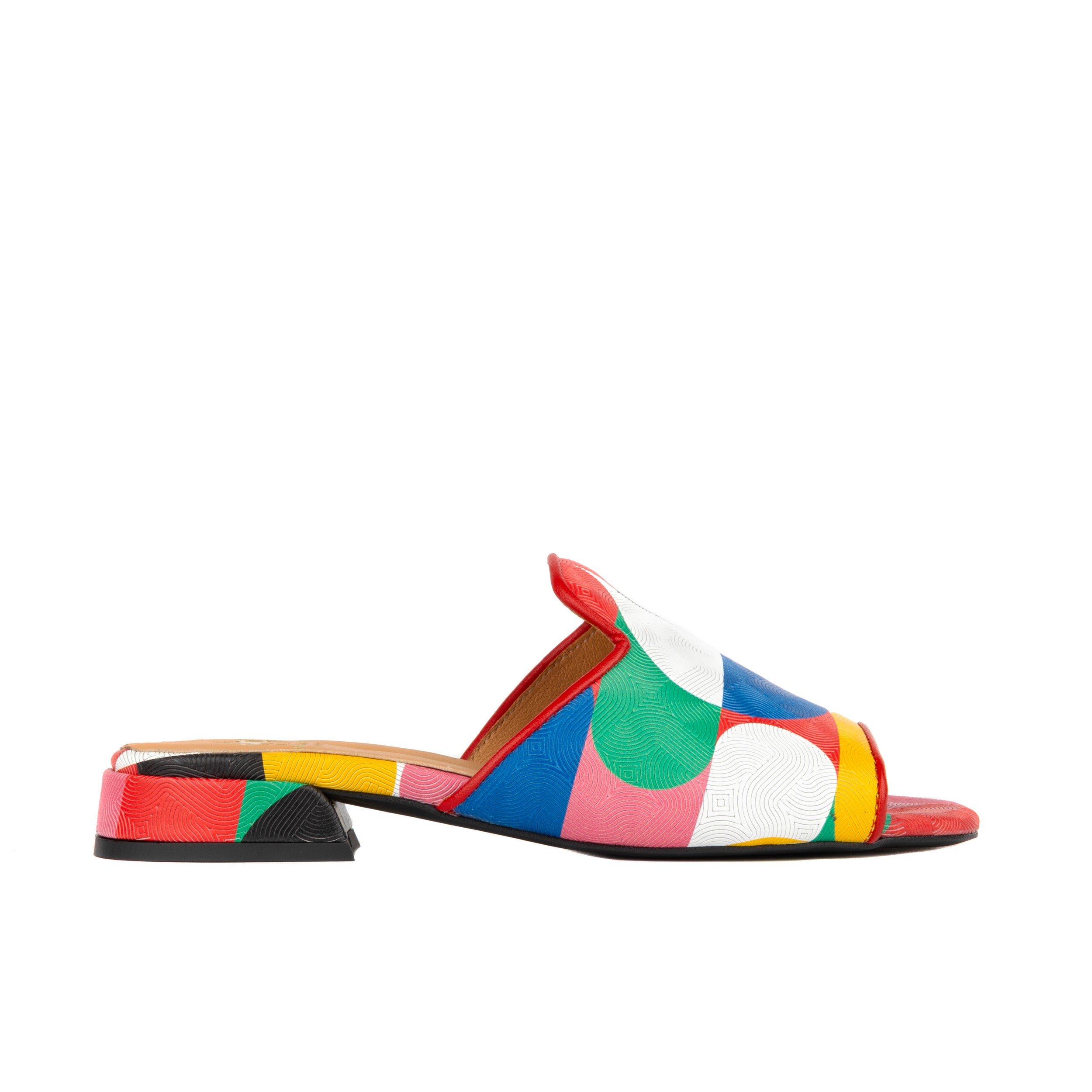 South Beach - Groovy - Women's fully leather lined slip on sandal in multicolour