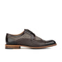 Orlando - Brown Check - Men's toe cap leather dressy shoe with brogue details