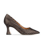 Sophia Hollywood - Silver - Women's pointed 3 inch heel in black & silver houndstooth