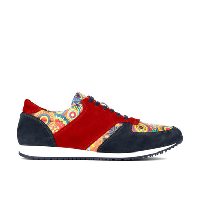 San Francisco - Navy & Red Signature - Men's lace-up leather & suede trainer
