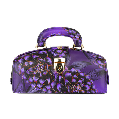 Gazelle - Black & Purple - Women’s leather top handle & crossbody bag