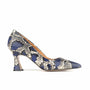 Sophia Hollywood - Blue Snake - Women’s Blue Snakeskin Leather Pointed Pump