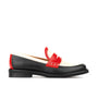 Kay - Red & Cream & Black - Women's leather dressy almond toe penny loafer