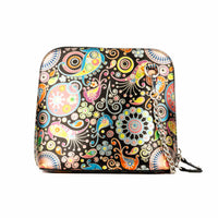 Macaw - Navy & Pink - Women's zip-up crossbody leather handbag