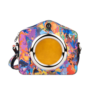 Snapshot - Summer Colours - Camera shaped cross-body bag in Summer Colours pattern leather