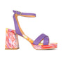 Long Beach - Flamingo - Women's platform block heel sandal with criss cross straps