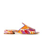 South Beach - Flamingo - Women's fully leather lined sliders in orange and purple