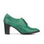 Roulette - Green - Women's leather heeled oxford lace-up