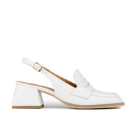 Diana - Wedding White - Women's block heel slingback leather pump
