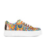 Camila - Silver & Signature Print - Women's chunky sole leather trainer in colourful print