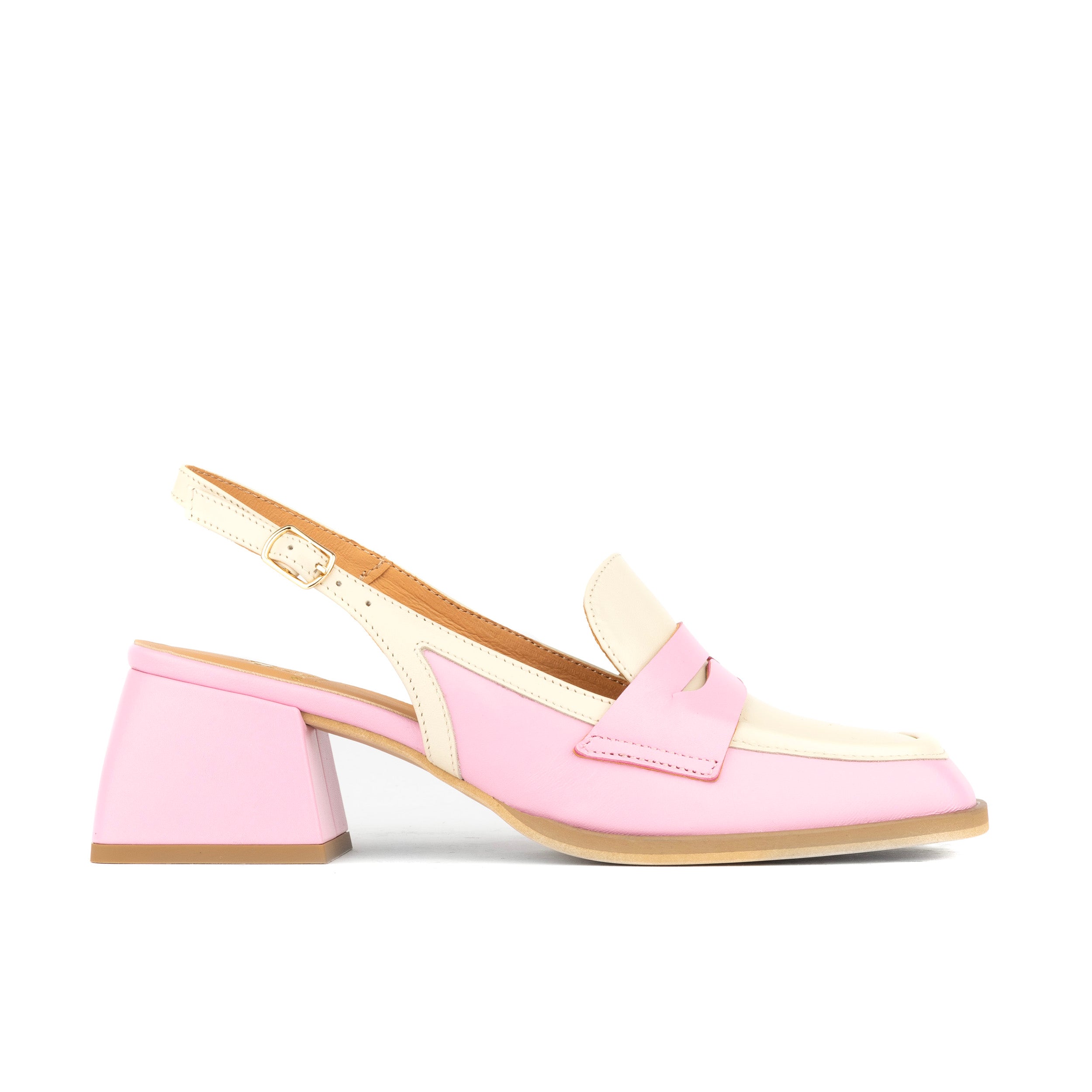 Diana - Pink & Pastel - Women's 2.4 inch block heel sling backs in pastel leather