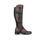 Rubix - Black & Burgundy - Women's full length zip long boot