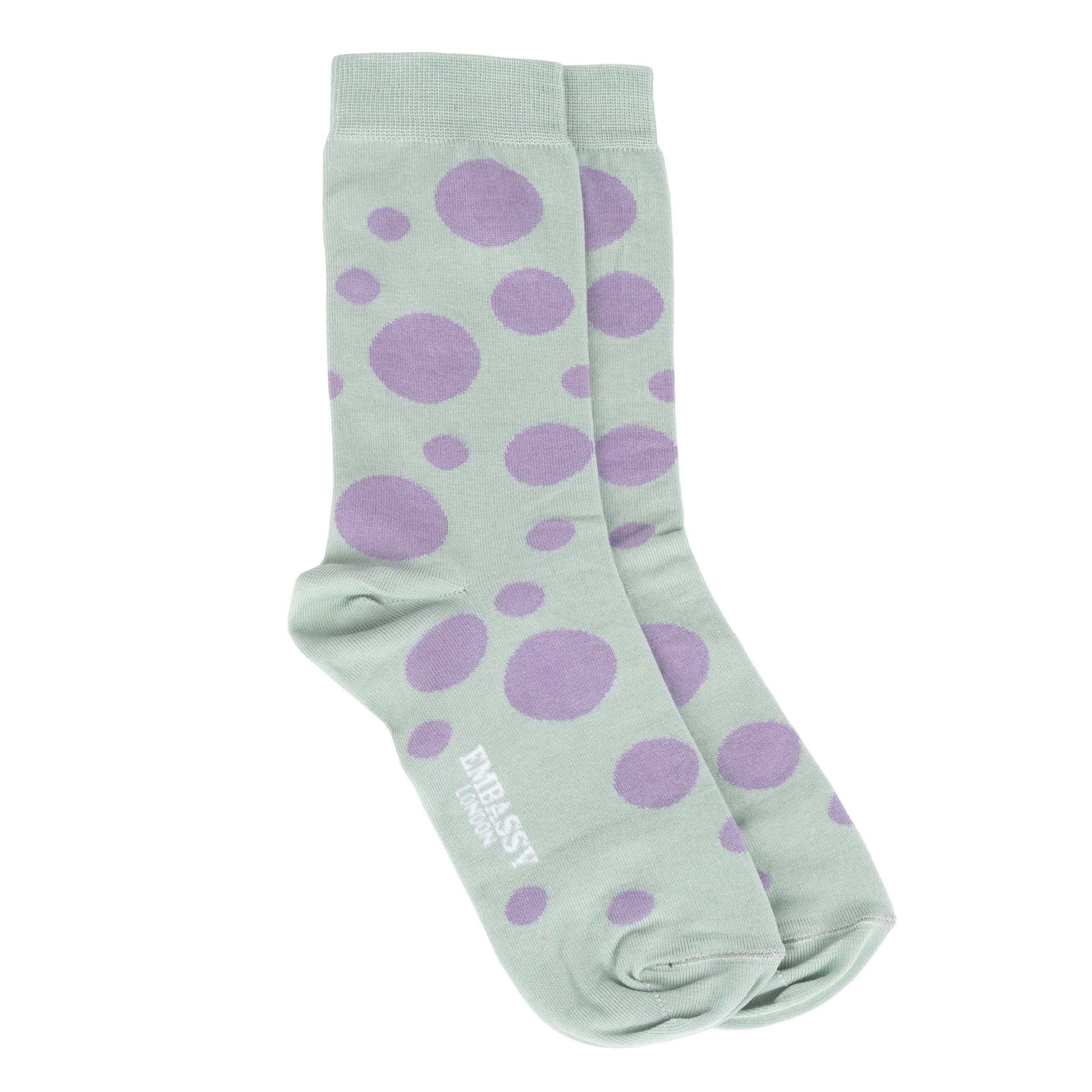 Footloose - Pastel Dots - Men's cotton socks size UK 6 to 12 in pastel polka dots