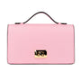 Envy - Pink & Pink - Women's leather flap clutch bag with strap
