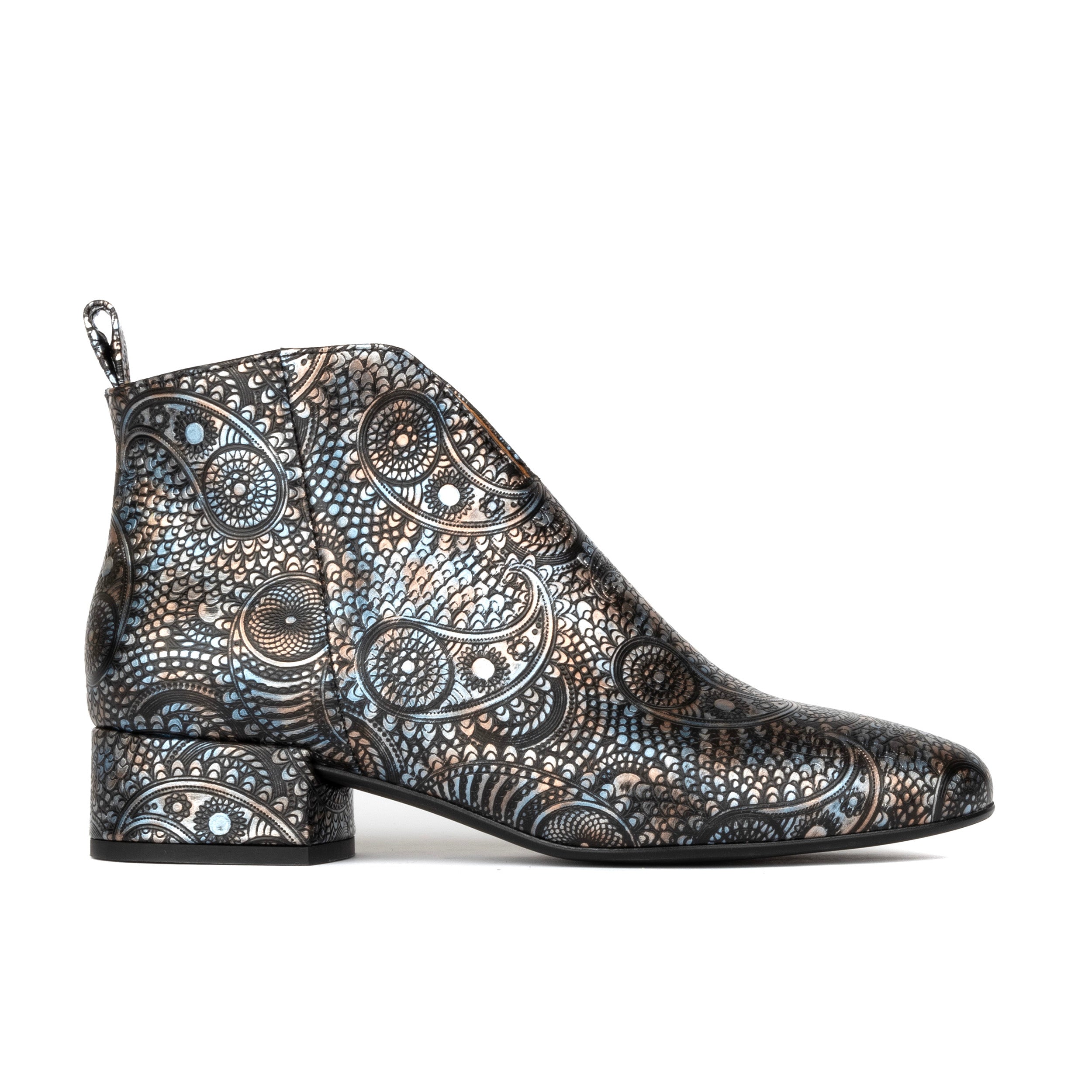 Iris - SIlver Metalic - Women's ankle boot in silver metallic genuine leather