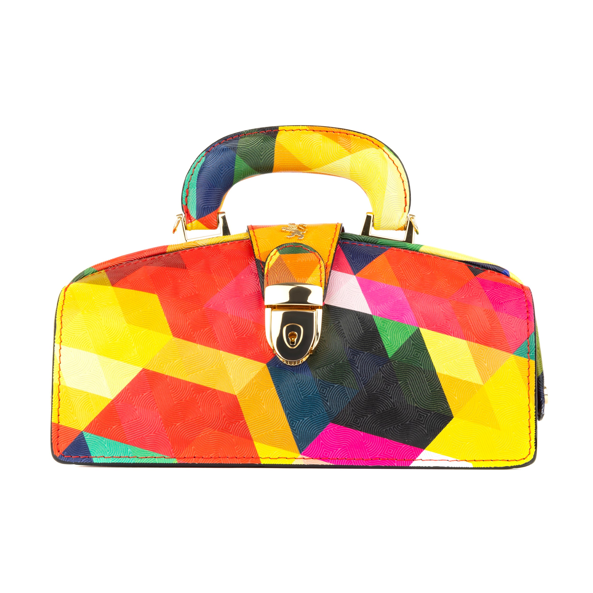 Gazelle - Retro - Top handle structured bag in colourful Italian leather