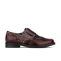 Vivienne - Floral & Burgundy - Women's oxford lace-up shoe with brogue details
