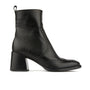 Chloe - Black - Women's block heel higher ankle leather boot with side zip