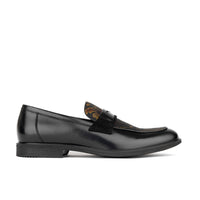 Gosselin - Black & Yellow Flowers - Men's leather loafer with jaquard details