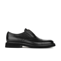 Dunlee - Black - Men's leather slip-on loafer
