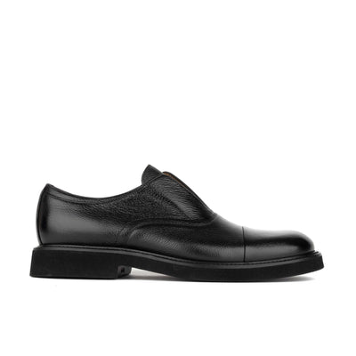 Dunlee - Black - Men's leather slip-on loafer
