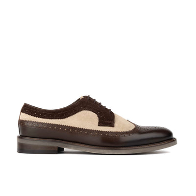 Alexander - Tan & Brown - Men's Multi-Textured Leather & Suede Wingtip Brogue