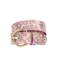 Emma - Pink Paisley - Women's Italian leather belt