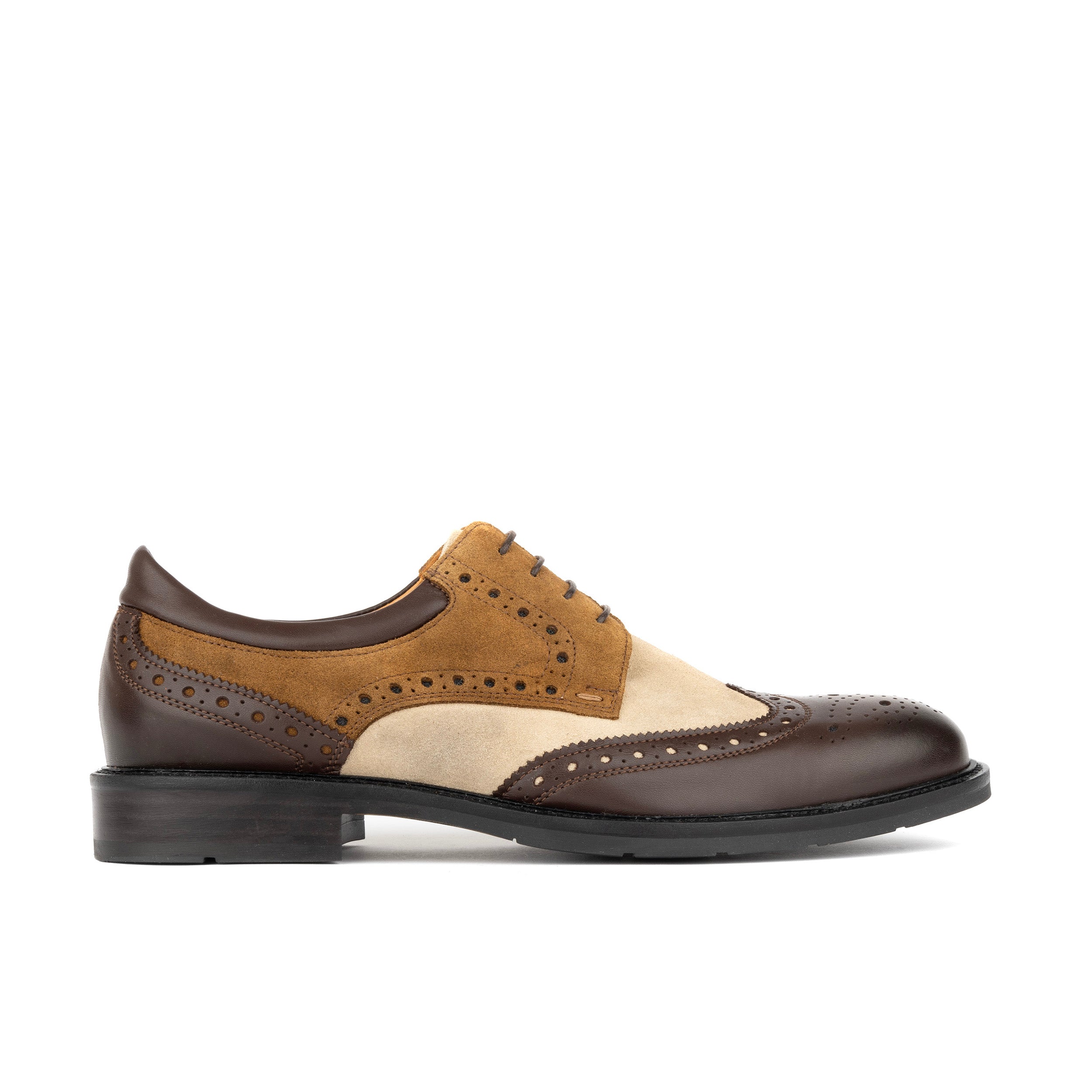 Toledo - Brown, Cream & Tan - Men's Leather & Suede Oxford Shoe