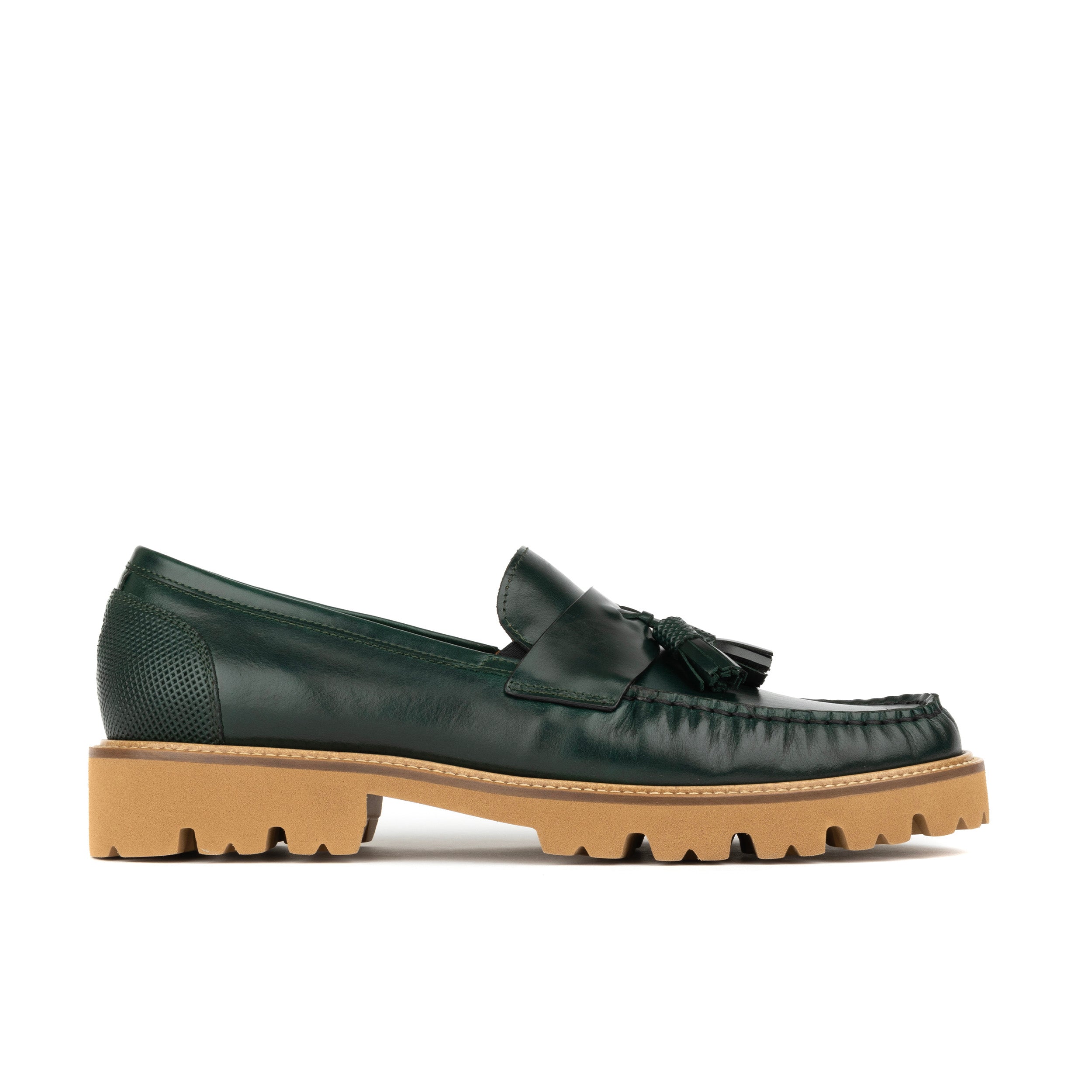 Proposal Dark Green Men s chunky soles tassels loafer in dark green leather UK 6 EU 39 US 7