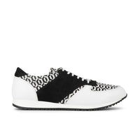 San Francisco - White & Black Hexa - Men's lace-up leather & suede trainer