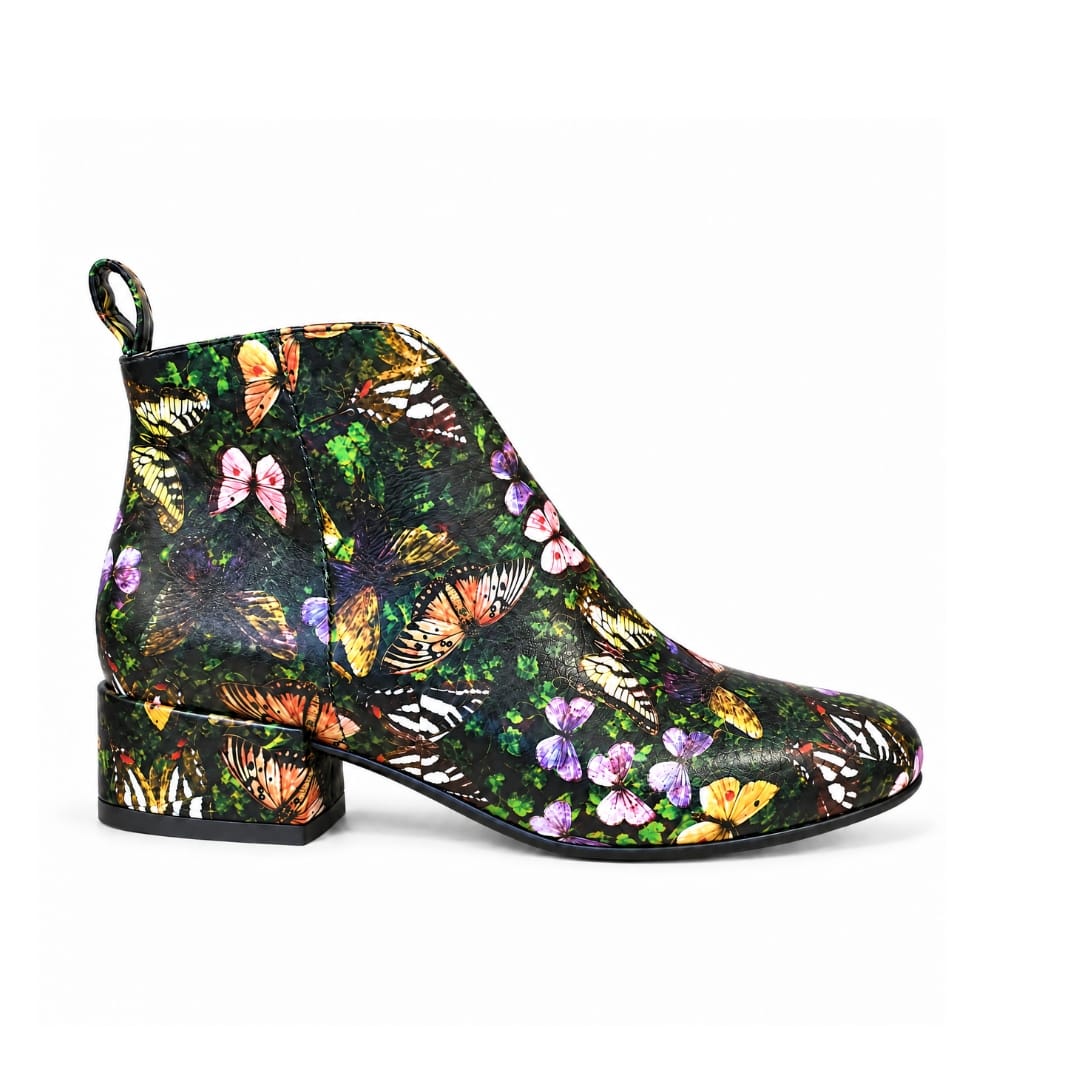Iris - Butterfly - Women's leather side zip ankle boot with soft insoles