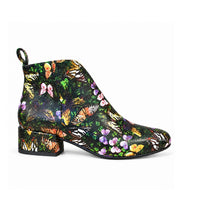 Iris - Butterfly - Women's leather side zip ankle boot with soft insoles