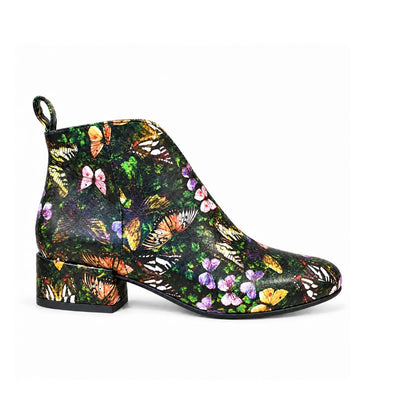 Iris - Butterfly - Women's leather side zip ankle boot with soft insoles