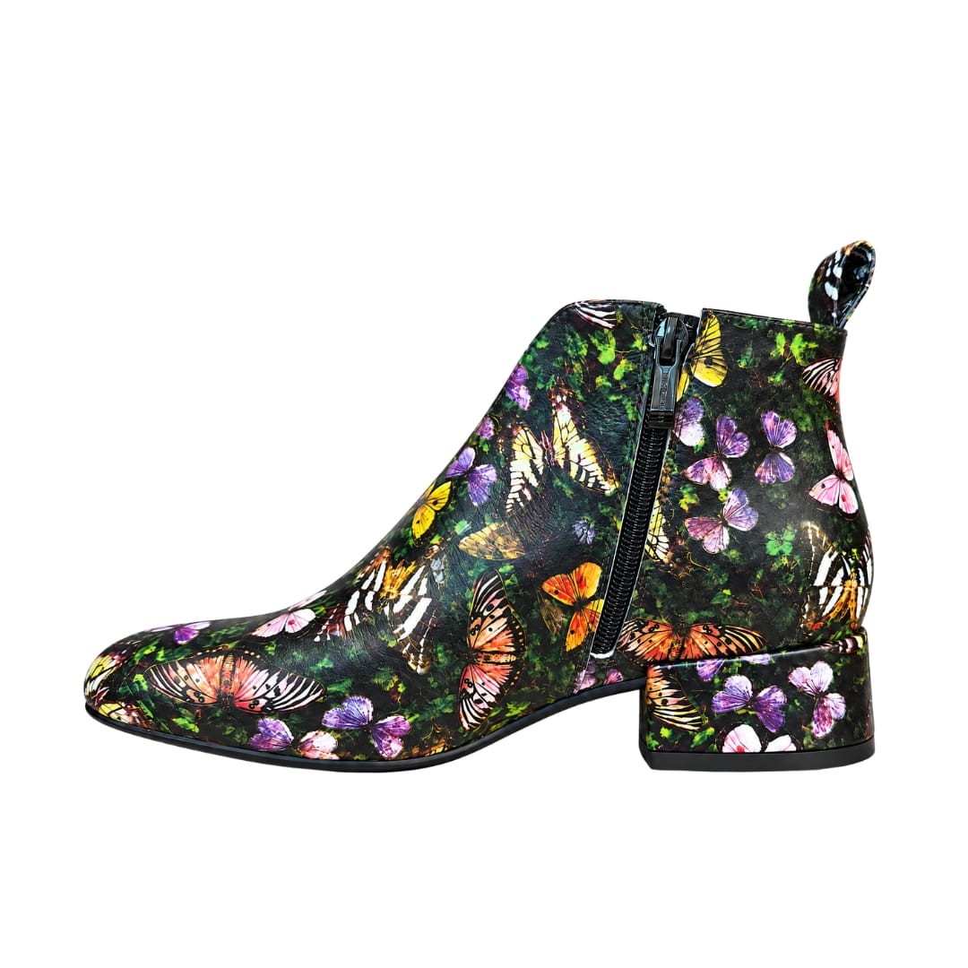 Iris - Butterfly - Women's leather side zip ankle boot with soft insoles