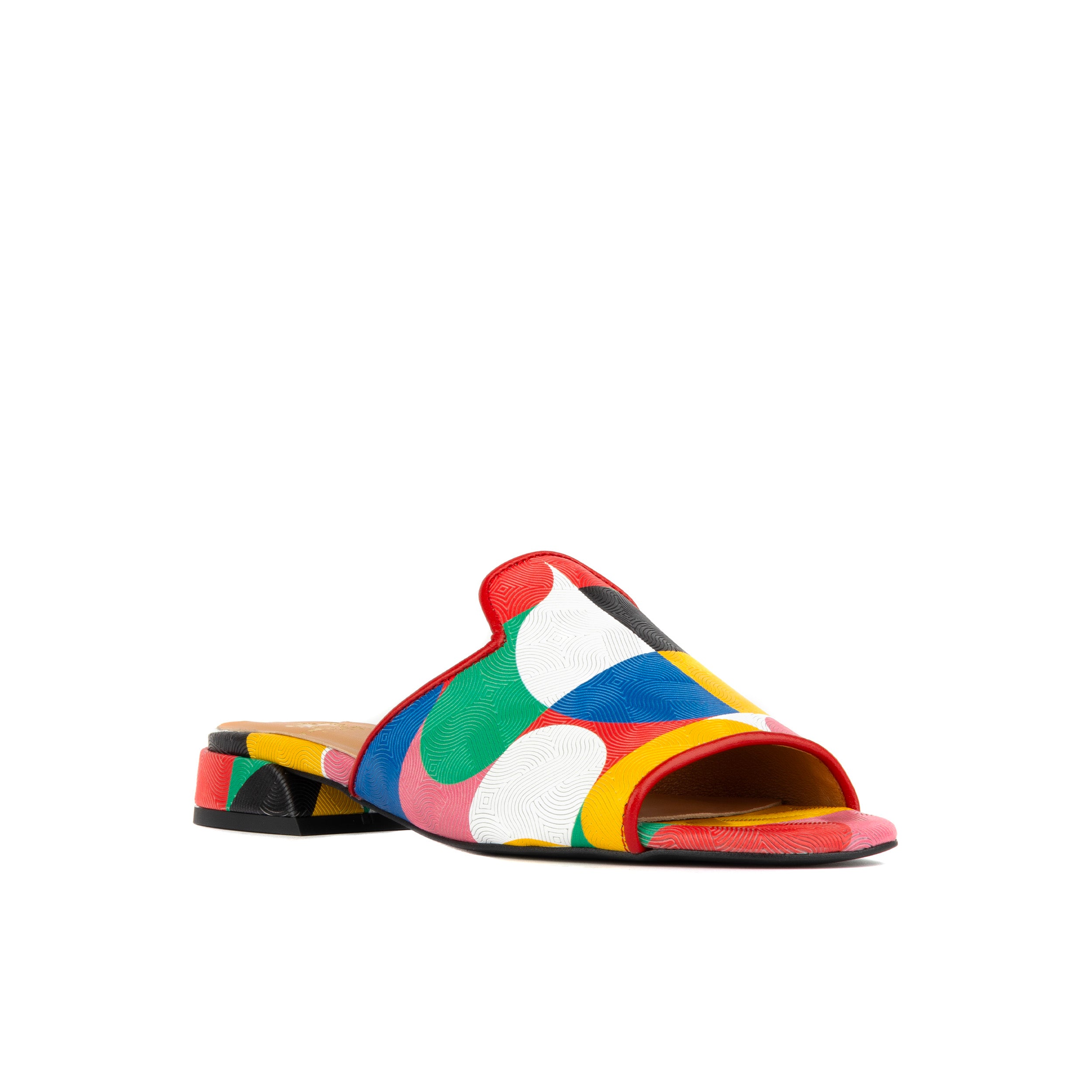 South Beach - Groovy - Women's fully leather lined slip on sandal in multicolour