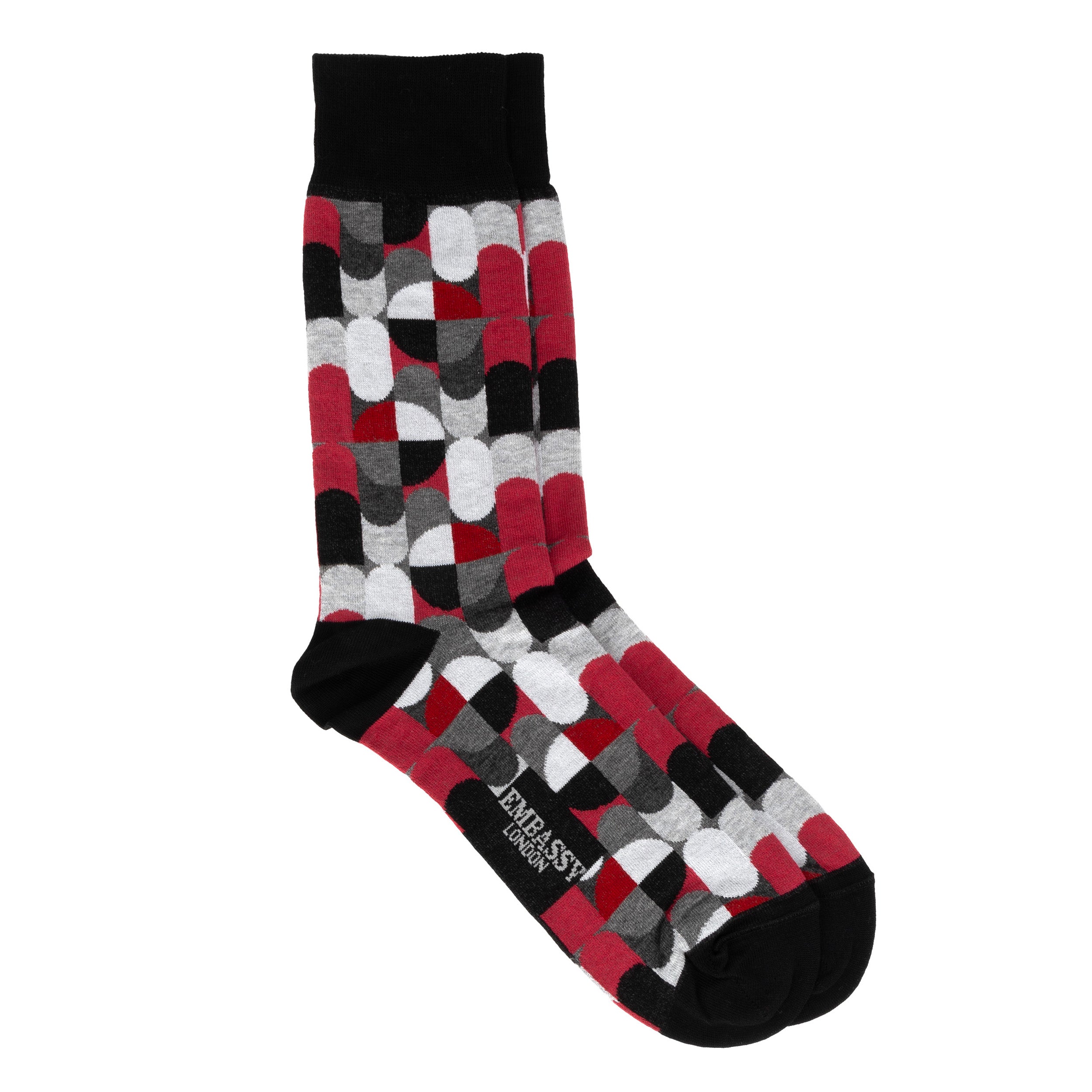 Wiggle - Red & White Signature - Women's cotton crew socks UK 3 to 7