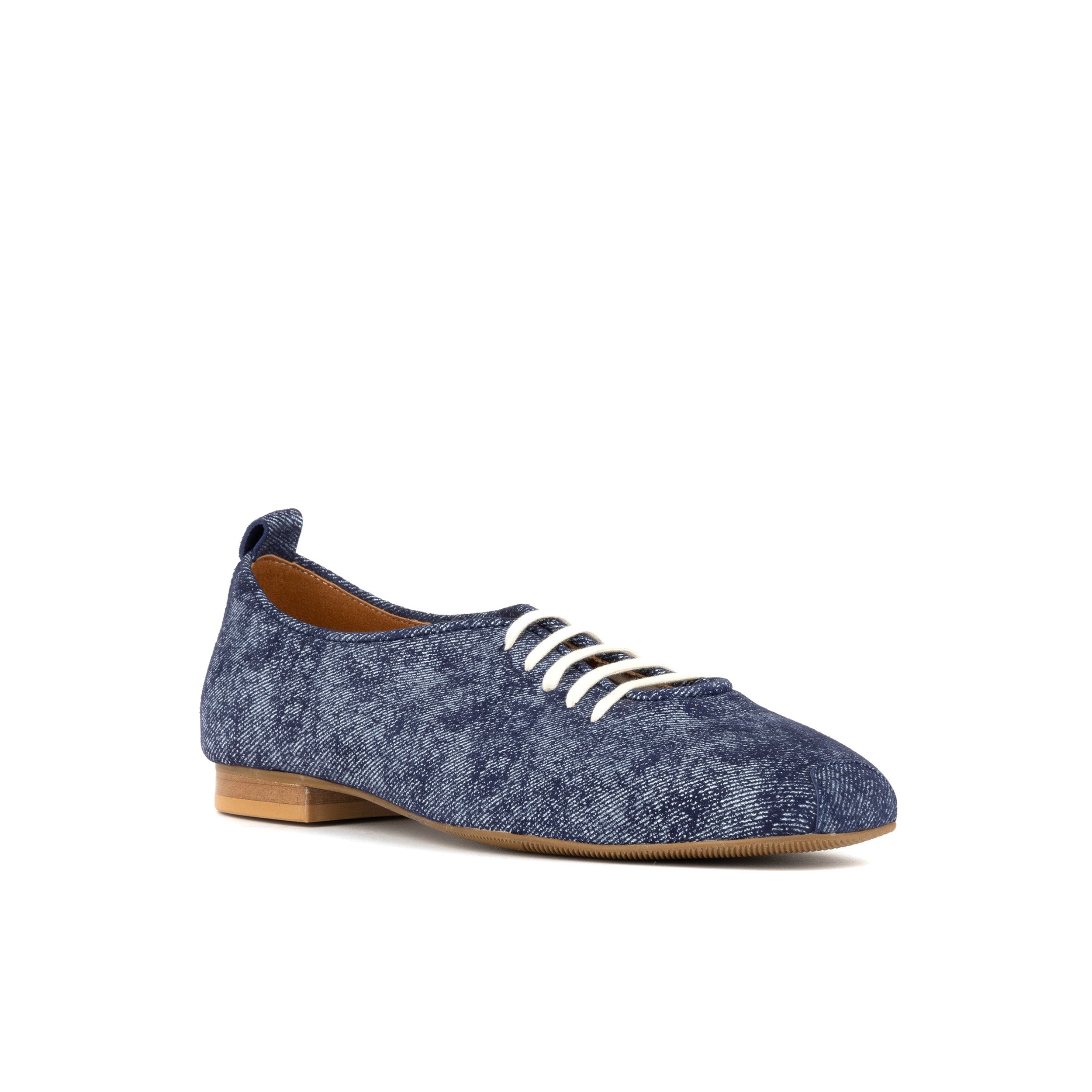 Skyline - Denim - Women's Suede & Denim Lace Up Ballet Pump