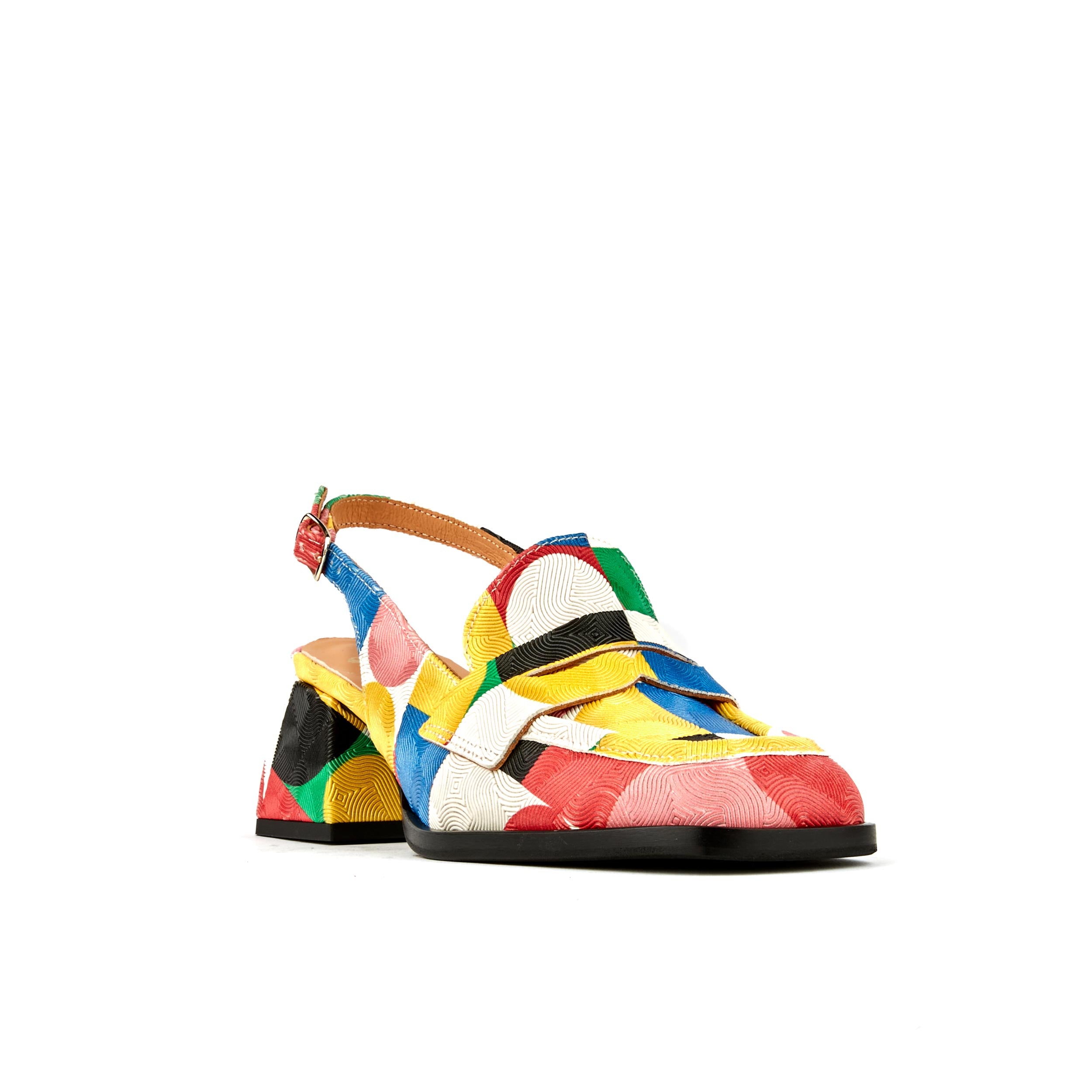 Diana - Groovy - Women's square toe leather slingback in vibrant colours