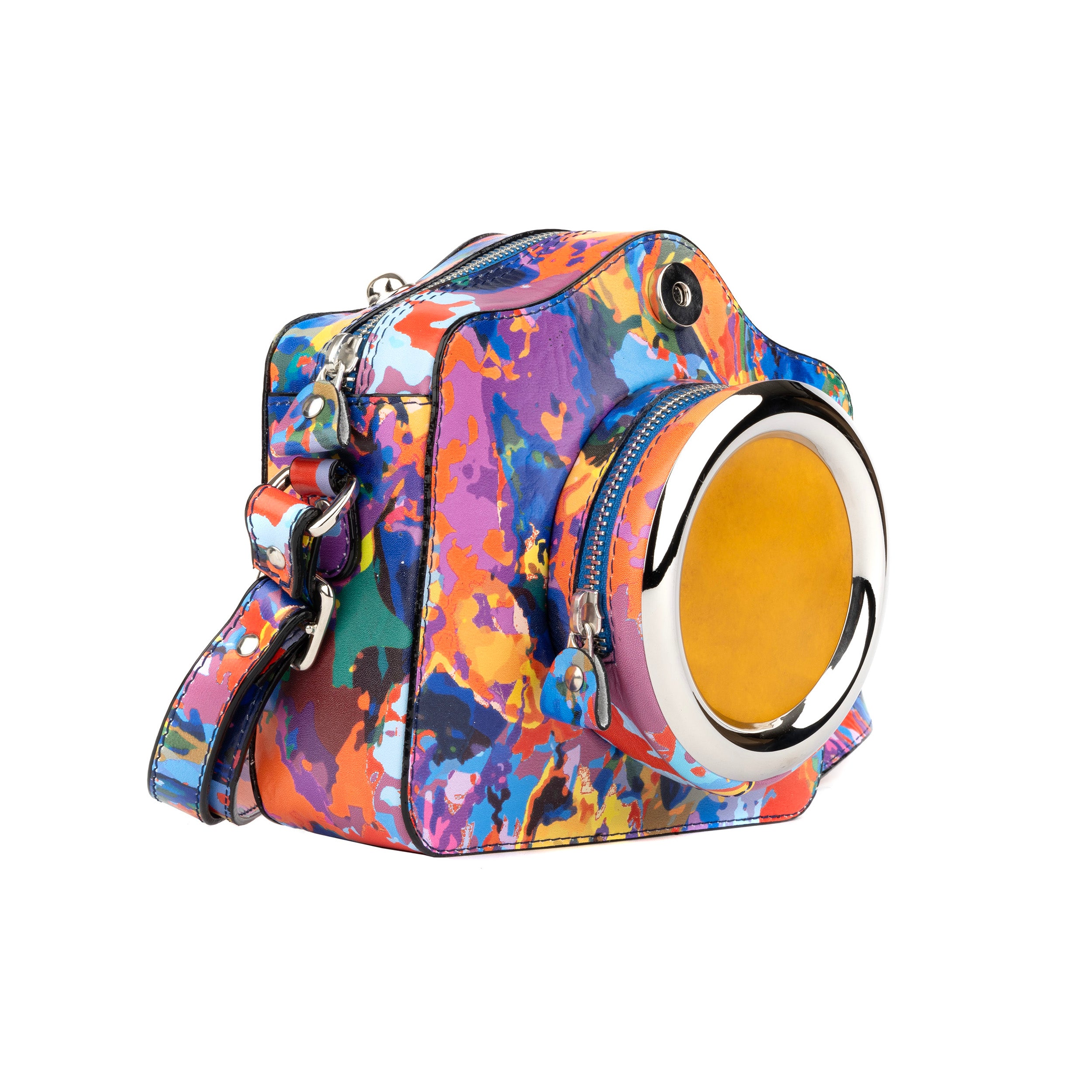 Snapshot - Summer Colours - Camera shaped cross-body bag in Summer Colours pattern leather